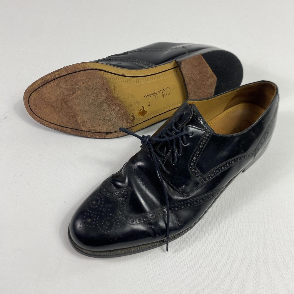Cole Haan Shoes Mens‎ Size 13 Black Leather Wingtip Oxford Brogue Dress